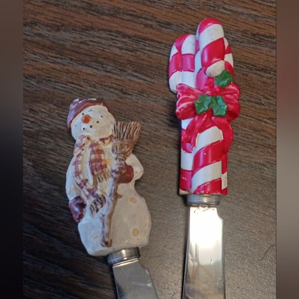🎄⛄️Winter Serving/Spreading Knifes, Snowman & Candy Cane